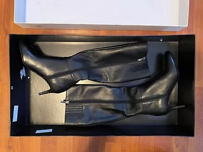 Via Spiga Anja Tall Black Leather Boots Size 5 New Without Box • $75