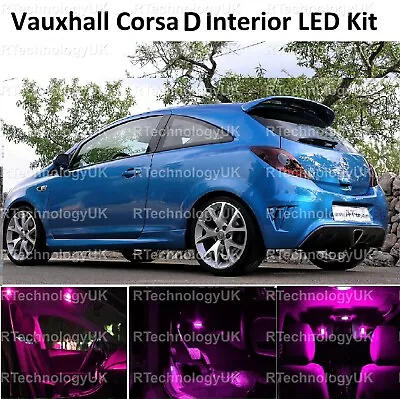 Premium Pink Purple Vauxhall Corsa D 2006-2014 Full Interior Led Kit Lights • $19.88