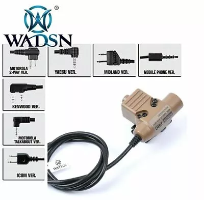 WADSN Tactical U94 PTT Push To Talk Device COMTAC/MSA/EARMOR/TCA Headset - TAN • $12