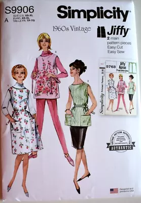 Simplicity Pattern 9906 Aprons  Retro 60s  Misses Sizes Xs S M L Xl  Uncut • $9.25