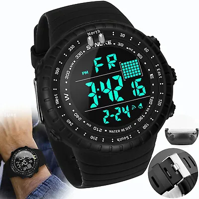 Waterproof Men's Military Tactical LED Digital Sports Watch Backlight Wristwatch • $10.48