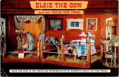 Vintage Postcard - Elsie The Cow And Her Brand New Twins The Borden's Family • $3.99