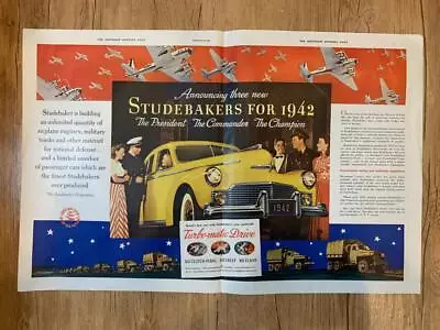 Magazine Ad* - 1942 - Studebaker - World War 2 - (two-pages) • $10
