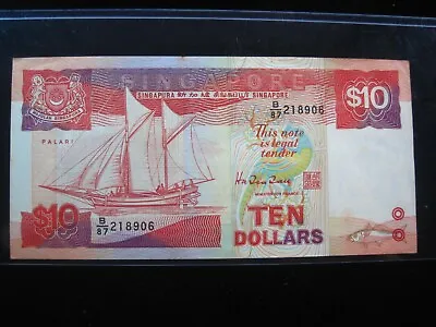 Singapore $10 Dollars 1988 P20 Palari Ship 8908# Bank Currency Banknote Money • $18.90