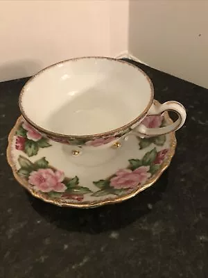 1950s Vintage 3 Footed Porcelain Tea Cup & Saucer • $16