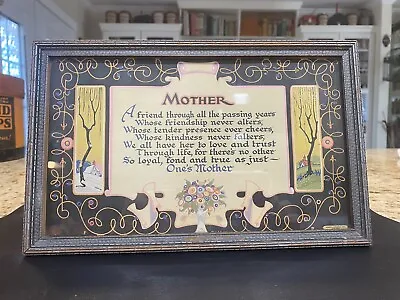 Antique 1920’s Morris & Bendien Lithograph Mother’s Poem Beautiful! • $64.99