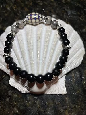 Color Changing Persian Beauty Mood Stone And Black Obsidian Beaded Bracelet • $24