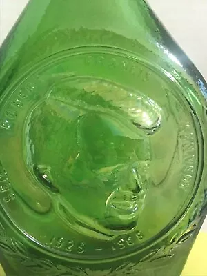 Wheaton Carnival Green Glass Robert Francis Kennedy Decanter Vintage • $38.25