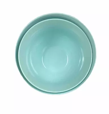 Cynthia Rowley Melamine Mixing Bowls Non Slip Base Fluted Nesting Blue Set Of 2 • $17.99