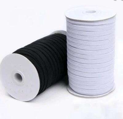 £11.23 • Buy Flat WHITE Elastic BLACK Elastic Cord 3mm 5mm 6mm 8mm  Sewing Elastic Face Mask