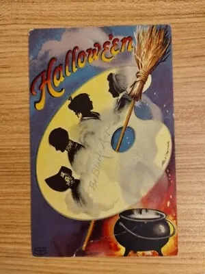 Vintage Halloween Postcard The Black Art Halloween  • $19.99