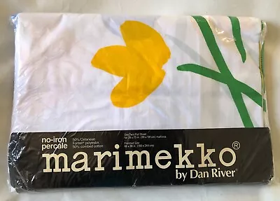 Marimekko By Dan River Vintage Twin Flat Sheet Seven Flowers New NIP Made In USA • $68