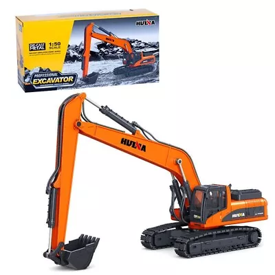 HUINA 1:50 Metal Long Arm Excavator Model Alloy Engineering Construction Vehicle • £22.99