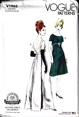 Vtg Retro 60s Empire Waist Evening Cocktail Dress Plus Size 18-26 Sewing Pattern • £7.99