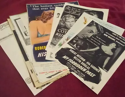 Vintage Movie Ads From Old Magazines 1940's - 50's Lot Of 23 For Framing  • $20