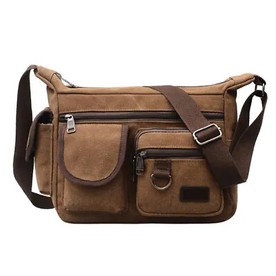 Men's Canvas Cross Body Bag Messenger Shoulder Book Bags School Satchel Vintage • $17.99