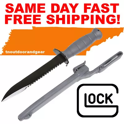 GLOCK GRAY KG039180 Field Knife W/Sheath 6.5  W/Saw SAME DAY FAST FREE SHIPPING • $39.45