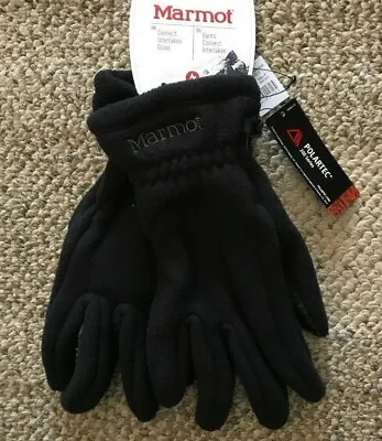 Mens Marmot Connect Interlaken Gloves Black Size Medium Fleece Polartec  • $49.99