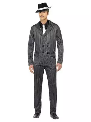 Mens Gangster Mafia Boss Capone Zoot Suit Fancy Dress Costume • £9.19