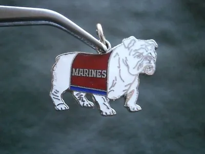 US Marine Corps Bulldog Mascot USMC Vintage Enamel Charm Pendant  3.5g • $7.50