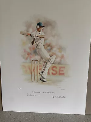 David Gower Signed Cricket Art Print The Batsman By Mandy Shepherd • £90