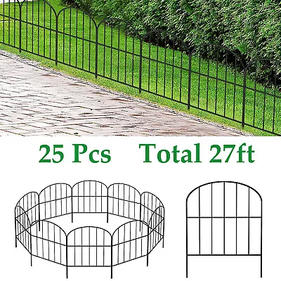 25PCS Decorative Garden Fence Metal Rustproof Animal Barrier Border 24in X 27ft • $36.51
