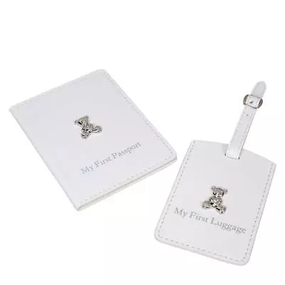 My First Passport Holder And Luggage Tag Baby Teddy Bear Holiday Travel • £12.68