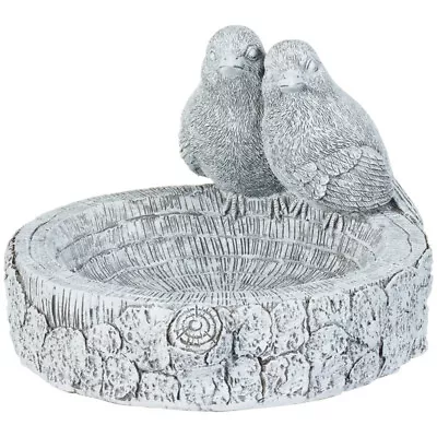 £23.98 • Buy Stone Effect Bird Bath Ornament Birds Statue Stunning & Stylish Garden Decor