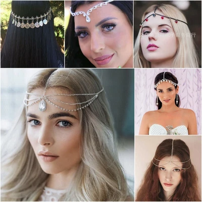 £3.23 • Buy Head Chain Women Fashion Metal Rhinestone Jewelry Headband Head Piece Hair Band