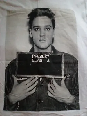 Elvis Presley Army Mugshot Size L  Old Navy White Shirt King Rock Roll Blues Lp • $8
