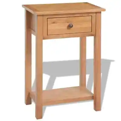 Solid Oak Wood Console Table Brown Home Furniture Telephone Stand Desk VidaXL • £128.99