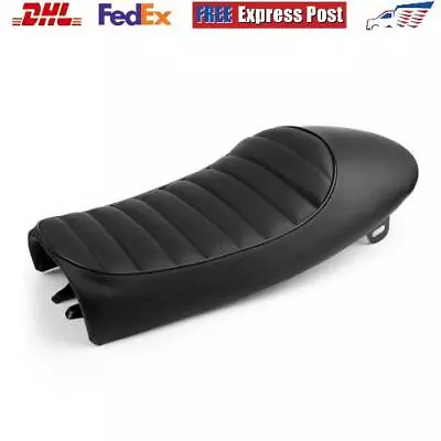 Flat Hump Vintage Seat Black Fits Cafe Racer Custom Scramblers Trackers Bobber • $205.69