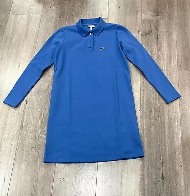 New Lacoste Cotton Pique Polo Dress In Wave Blue Size 12YR • £32.16