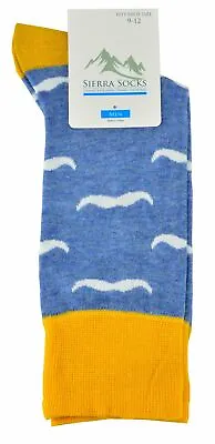 Toe Seaming Men Crew Socks Mustaches Design Colorful - Men Socks Gift For Dad • $8.08