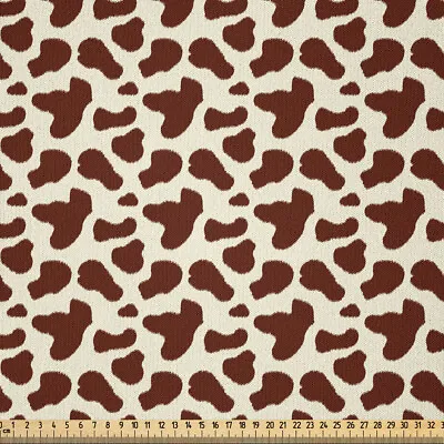 Cow Print Fabric By Yard Microfiber Cattle Skin With Spot • £15.99