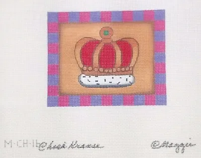 Maggie Needlepoint Handpaint Canvas M-CH-16 Krause King's Crown Checked Border  • $57.22