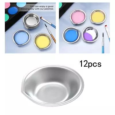 12Pcs Makeup Palette Kit Painting Color Palette Artist Paint Tray Stainless • £6.70