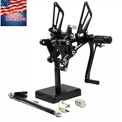 For CBR600F F4I 2001-2007 CNC Rearset Footpeg Pedal GP Shift Adjustable Black US • $99.99