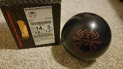 Hammer Black Widow Real Monster Solid Overseas Bowling Ball | 14 Pounds 1-2  Pin • $299.99