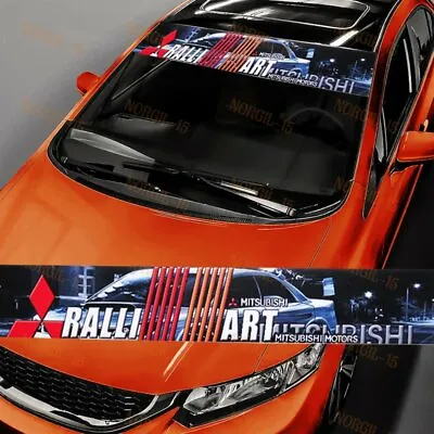Mitsubishi RALLIART SPORTS Front Window Windshield Vinyl Banner Decal Sticker • $12.60