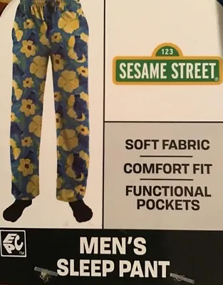 Sesame Street Cookie Monster MEN'S M L Or XL Sleep LOUNGE Pajama Pants Pockets • $14.89