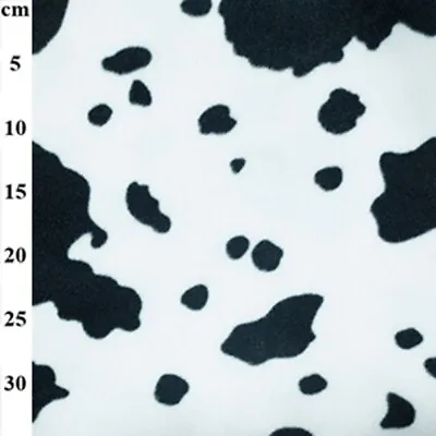 Polar Fleece Anti Pil Fabric Cow Print Animal Dairy Cow Spots Farm Life • £2.40