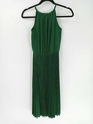 Women's Miami Green Accordion Pleat Sleeveless Dress Size XXS NWOT • $26.99