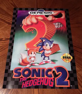 $14.99 • Buy Sonic The Hedgehog 2 Sega Genesis Box Case Art Retro Video Game 24  Poster Print