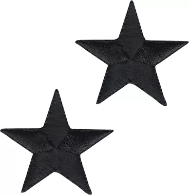 $4.75 • Buy Set Of 2 Patches - Black Nautical Stars Tattoo Punk Embroidered Iron On #51010