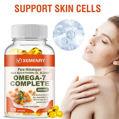 Omega-7 Complete 2000mg - Organic Sea Buckthorn Oil - For SkinHairNail Health • $13.39