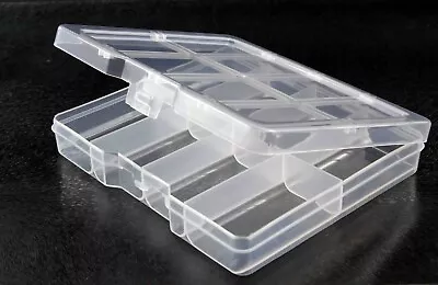 £4.78 • Buy Small Clear Plastic 8 Compartment Storage Box With Lid For Beading