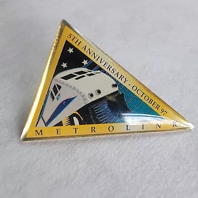 Vintage Metrolink 5th Anniversary October 1997 Lapel Hat Pin Tie Tack • $16.99