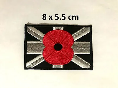 £2.25 • Buy Union Jack Poppy Embroidered Sew On Iron On Military Army Patch Jacket Jeans 471