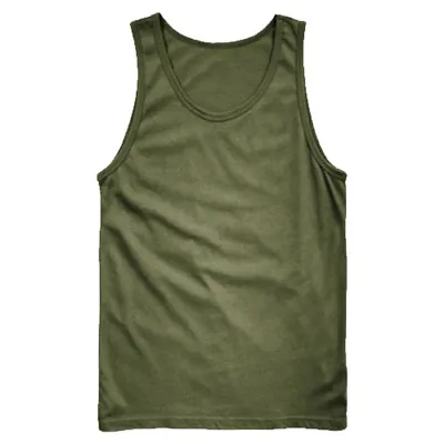 Army Vest Combat Men Tank Top Military Us Fashion Fancy Dress Sleeveless Olive • £11.95